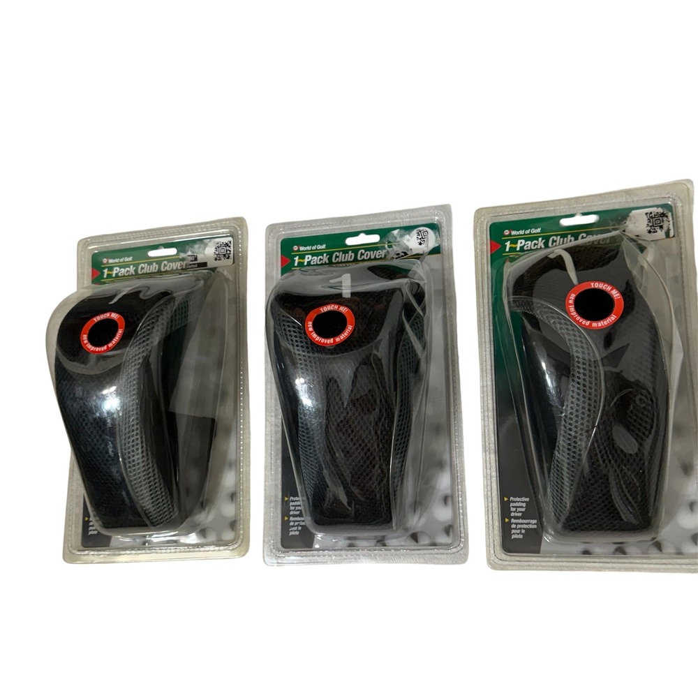 JEF World of Golf JR361 1-Pack Club Cover for 460cc Driver Black Grey Lot of 3
